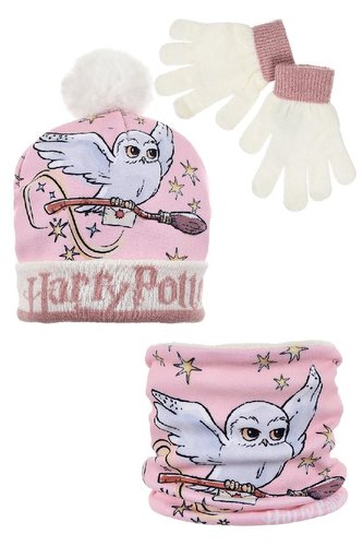 SOUPRAVA  ČEPICE, NÁKRČNÍK A RUKAVICE HARRY POTTER - velikost 54