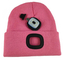 Čepice s čelovkou LED dětská růžová (USB nabíjení)