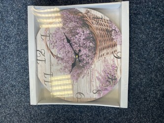 Hodiny nástěnné dřevo Lavender pr. 34 cm