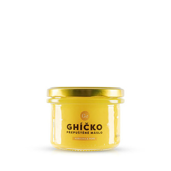 České ghíčko Přepuštěné máslo ghí kurkuma a pepř 220 ml