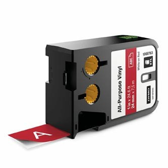 Dymo XTL 1868763, 24mm x 7m, bílý tisk/červený podklad, originální páska