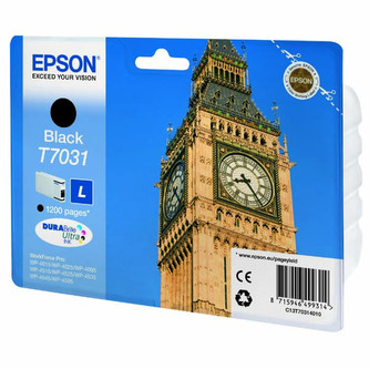 Epson originální ink C13T70314010, L, black, 1200str., Epson WorkForce Pro WP4000, 4500 series