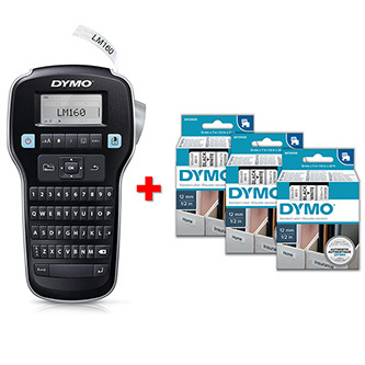 Tiskárna samolepicích štítků Dymo, LabelManager 160, PROMO 3x páska D1 12mmm x 7m