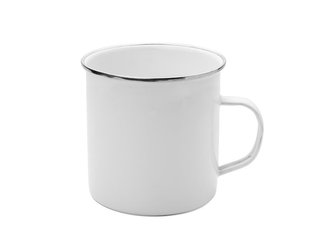 HRNEK SMALTOVANÝ BÍLO/KRÉMOVÝ 12 CM/1100 ML