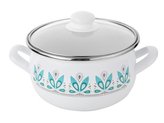 HRNEC SMALTOVANÝ PYZA S POKLIČKOU 22CM 5,3L CAMELLIA