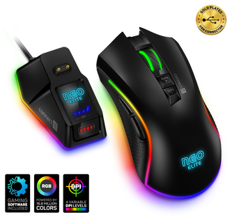 CONNECT IT NEO ELITE herní myš s nabíjecím dokem, ČERNÁ