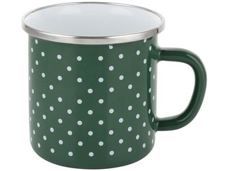 SMALTOVANÝ HRNEK RETRO ZELENÝ 9CM