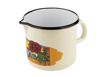 SMALTOVANÝ HRNEK S VÝLEVKOU 12CM 1,24L MÁK