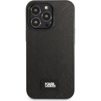 Karl Lagerfeld Saffiano Plaque Kryt iPhone 13 Pro černý