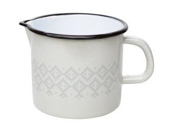 SMALTOVANÝ HRNEK S VÝLEVKOU 12CM 1,24L BLANKA