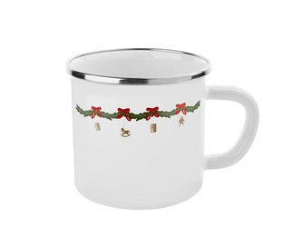 HRNEK SMALTOVANÝ 10CM 700ML SANTA LOVE