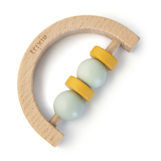 Wooden half circle rattle - Mint Yellow