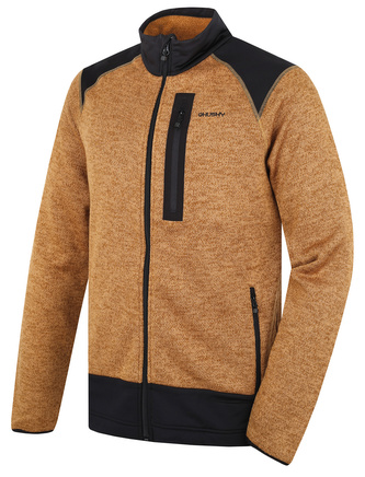 Pánský fleecový svetr na zip Alan M dk. mustard - M Pánský fleecový svetr na zip Alan M dk. mustard - M
