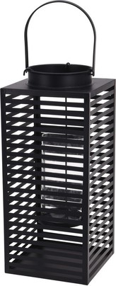 Lucerna na svíčku kovová 17,5 x 41 cm