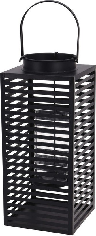 Lucerna na svíčku kovová 17,5 x 41 cm