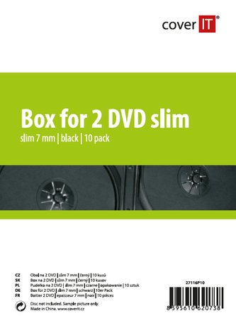 COVER IT 2 DVD 7mm slim černý 10ks/bal