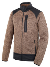 Pánský fleecový svetr na zip Alan M deep khaki - M