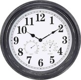 Hodiny nástěnné s teploměrem a vlhkoměrem 40 cm