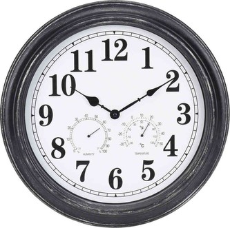 Hodiny nástěnné s teploměrem a vlhkoměrem 40 cm