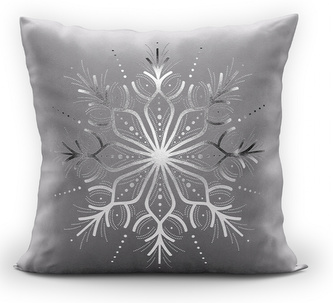 Polštář XMAS TIME světle šedá/stříbrná 40x40 cm  Mybesthome