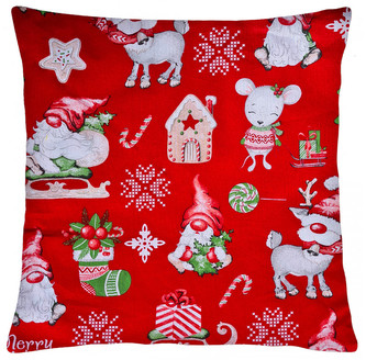 Bavlněný polštář 036 CHRISTMAS červená 40x40 cm, Mybesthome