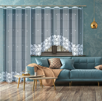 Dekorační žakárová záclona s řasící páskou DONKA 140 bílá 400x140 cm MyBestHome