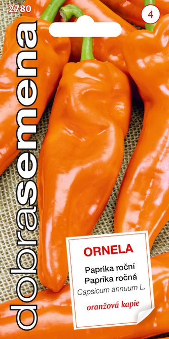 Dobrá semena Paprika zel. - Ornela, kapie oranžová 0,5g Dobrá semena Paprika zel. - Ornela, kapie oranžová 0,5g