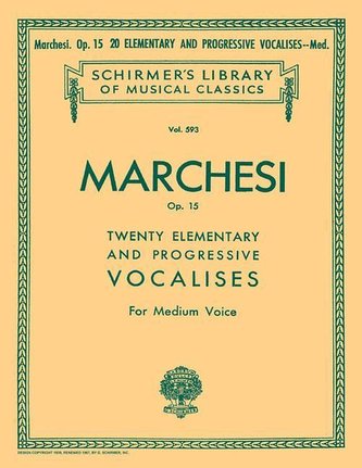 20 Elementary and Progressive Vocalises, Op. 15: Schirmer Library of Classics Volume 593 Medium Voice