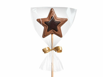 Čokoládovna Janek Čokoládové lízátko mléčné/hořké – hvězdička 23 g