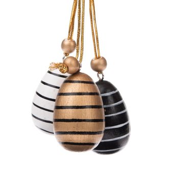 Dřevěná závěsná vajíčka - sada 3ks, 12/144