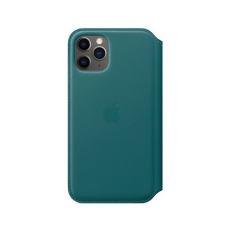 Apple Folio kožené pouzdro iPhone 11 Pro ledňáčkově tyrkysové