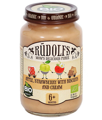 Rudolfs Jablko, jahody, sušenky, smetana 190 g