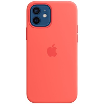 Apple silikonový kryt s MagSafe na iPhone 12/12 Pro citrusově růžový