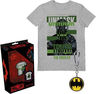 Pánské tričko s přívěskem DC Comics|Batman: The Riddler (XL) šedá bavlna