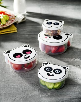 SVAČINOVÉ BOXY 200ML+300ML+400ML+600ML SADA 4 KS PANDA DEKORACE