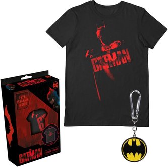 Pánské tričko s přívěskem DC Comics|Batman: Key Art (M) černá bavlna