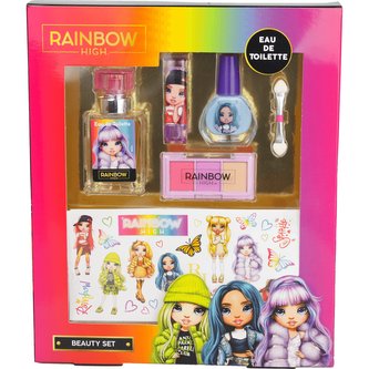 Rainbow Hight set s na líčení s nálepkami a edt