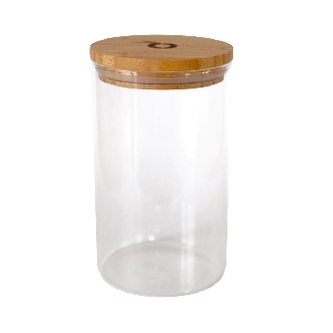 Pandoo Dóza na potraviny z borosilikátového skla s bambusovým víčkem 1000 ml