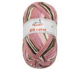 Příze OLI COLOR - růžová, hnědá - 100g / 210 m
