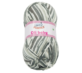 Příze OLI BABY - bílá, šedá - 100g / 210 m
