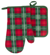Kuchyňský set rukavice/chňapka JINGLE BELLS zelená 18x30 cm/20X20 cm ESSEX