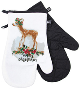 Kuchyňské rukavice chňapky JINGLE BELLS bílá/černá 19x30 cm Essex