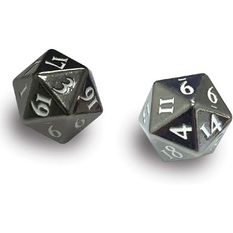 UP - Dice - Heavy Metal D20 2-Dice Set - Gun Metal