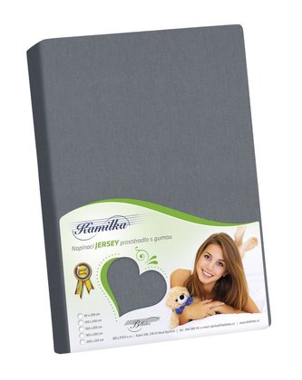 Prostěradlo jersey - tmavě šedá - 220x200 cm