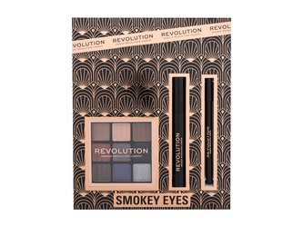 Makeup Revolution London Smokey Eyes paletka očních stínů Reloaded Palette 8,1 g Sultry + řasenka Mascara 8 g Black + tužka na oči Eyeliner Pencil 1,15 g Black