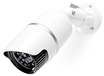 NEDIS atrapa bezpečnostní kamery s infračervenou LED/ bullet/ IP44/ venkovní/ bílá