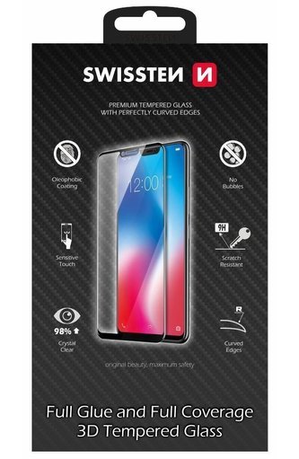 Swissten sklo Ultra Durable 3D FullGlue Glass pro Apple iPhone 13/13 Pro černé