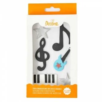 6 ks cukrových dekorací Hudba - Decora