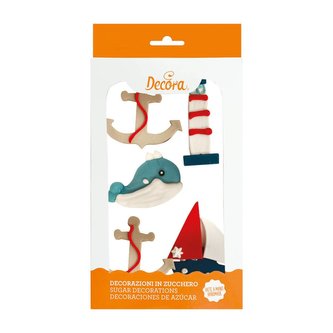 Cukrové zdobení 6ks moře - Decora