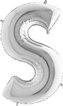 Foliové písmeno S stříbrné 102 cm